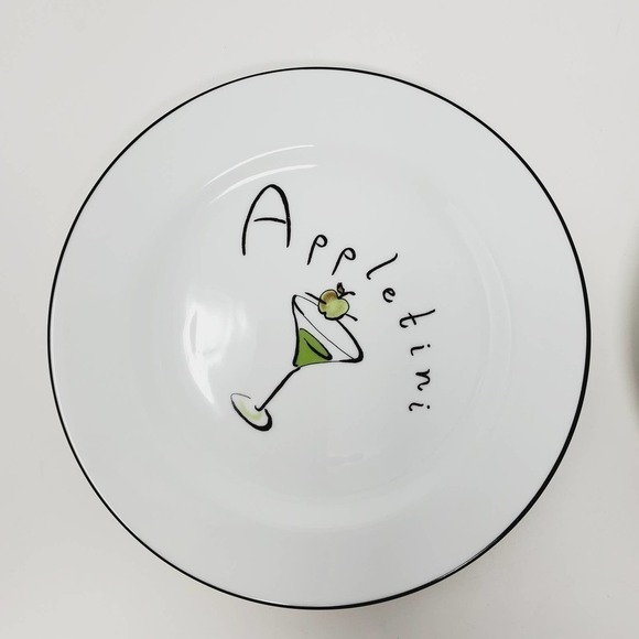 3. Pottery Barn Martini Cocktail Plates Set of 3 - Picture 3 of 9